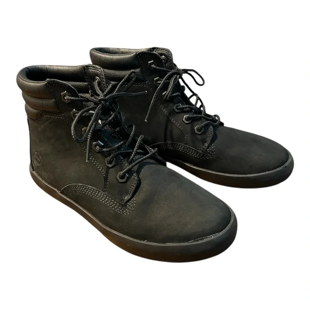 Timberland Ortholite Black Dausette Leather Lace-up Sneaker Booties Size 5.5